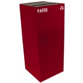 WITT GeoCube Square Recycling Receptacle w/ Slot Opening - 36 gallon, Red